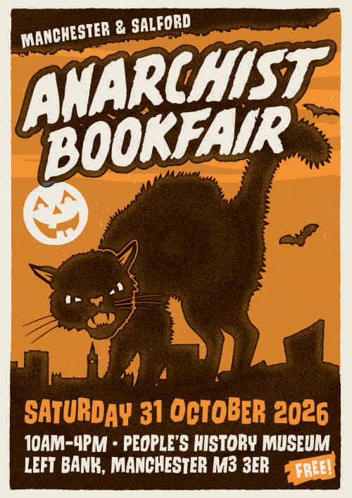 Manchester & Salford Anarchist Bookfair 2026 flyer